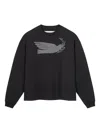 Rough Flying Bird Sweatshirt In Black
