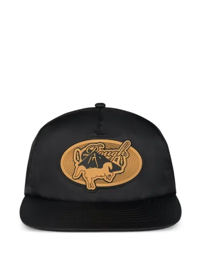 Rough Graphic-logo Cap In Black