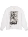 Rough Graphic-print Sweatshirt In 白色