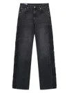 Rough High-waisted Straight-leg Jeans In Black