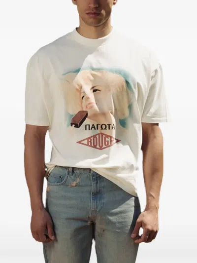 Rough Krema Graphic-print T-shirt In White