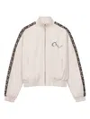 Rough Lace-insert Embroidered-detail Track Jacket In White