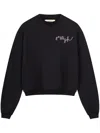 Rough Logo-embroidered Sweatshirt In 黑色