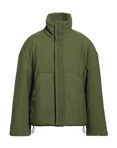 Rough . Man Jacket Military Green Size Xl Polyester In Multi