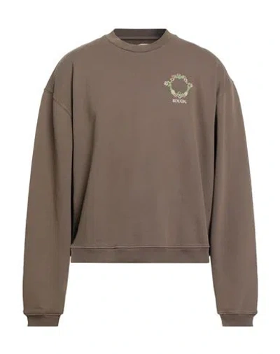 Rough . Man Sweatshirt Khaki Size Xl Cotton In Brown
