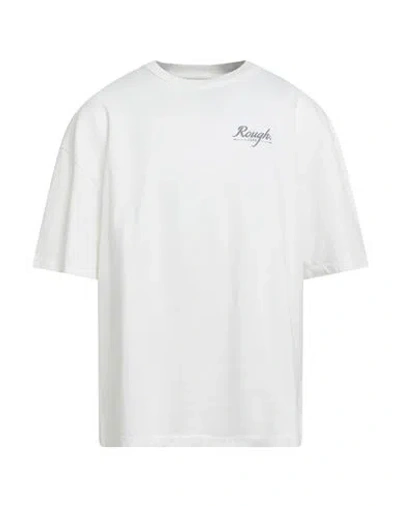 Rough . Man T-shirt White Size L Cotton