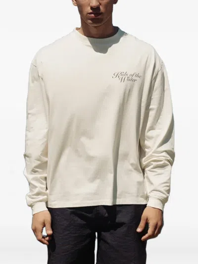 Rough Mermaid Logo-print Long-sleeve T-shirt In White