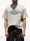 Rough Orizon Logo-print Drop-shoulder T-shirt In Neutral