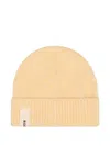 Rough Ribbed-knit Beanie Hat In Yellow