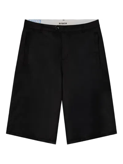 Rough Satin-finish Shorts In Black