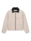 Rough Two-tone Zip-up Jacket In Neutrals