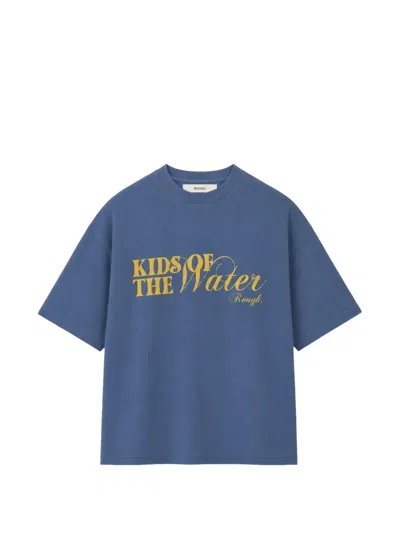 Rough Water Logo-print Crew-neck T-shirt In Blue