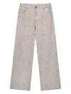 Rough Wide-leg Jeans In Grey
