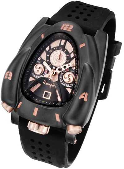 Pre-owned Rougois Black & Rose Gold Tone Rocket Watch