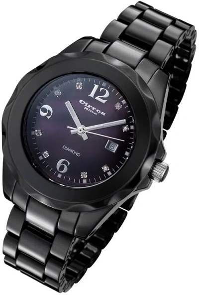 Pre-owned Rougois Cirros Milan Ottimo Black Ceramic Ladies Watch With Diamond Dial