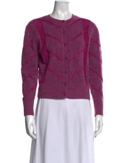 Pre-owned Rouje Alpaca Patterned Sweater In Metallic/purple