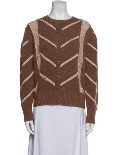 Pre-owned Rouje Alpaca Striped Sweater In Brown