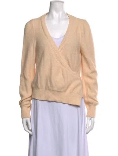 Pre-owned Rouje Angora V-neck Sweater In Neutrals