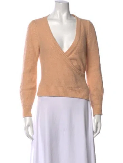 Pre-owned Rouje Angora V-neck Sweater In Pink