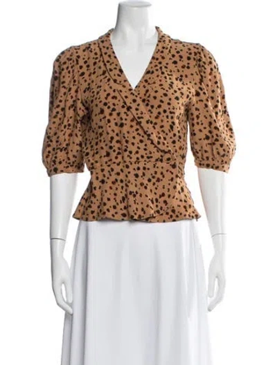 Pre-owned Rouje Animal Print Jacket In Brown