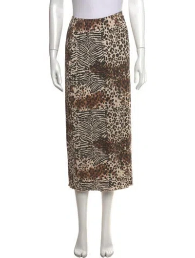 Pre-owned Rouje Animal Print Midi Length Skirt