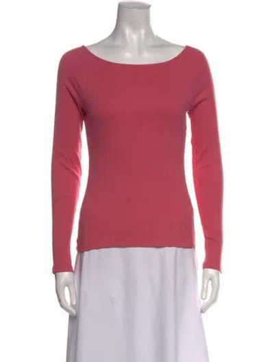 Pre-owned Rouje Bateau Neckline Long Sleeve Top W/ Tags In Pink