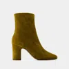 Rouje Celeste Ankle Boots - Leather - Khaki In Khaki