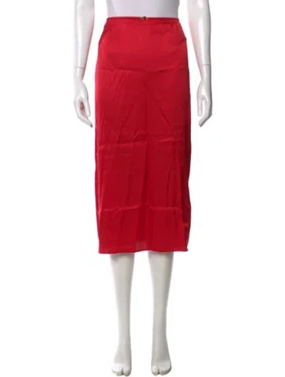 Pre-owned Rouje Bow Accents Midi Length Skirt In Red