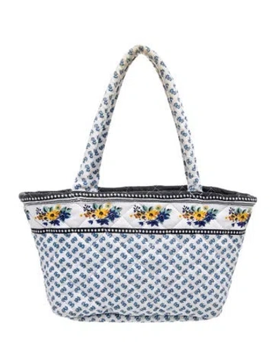 Pre-owned Rouje Canvas Top Handle Bag In White