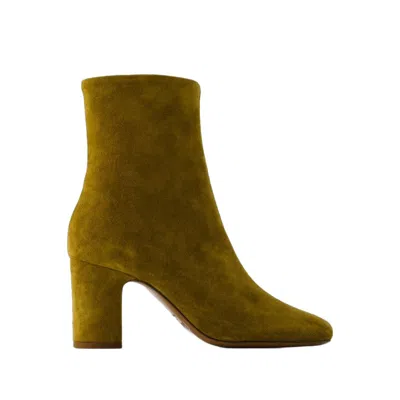 Rouje Celeste Ankle Boots - Leather - Khaki In Green