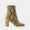 Rouje Celeste Ankle Boots - Leather - Natural Python In Multicolor