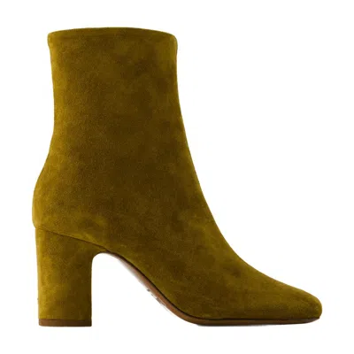 Rouje Celeste Ankle Boots  Leather Khaki In Green