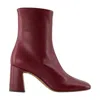 Rouje Claudia Ankle Boots  Leather Burgundy In Burgundy