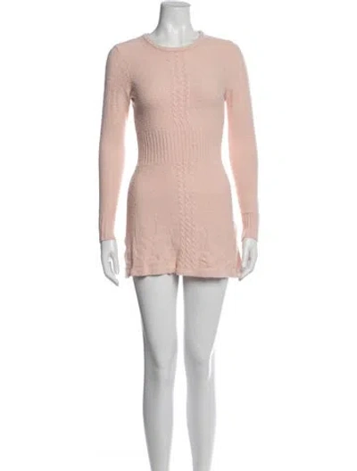 Pre-owned Rouje Crew Neck Mini Dress In Pink