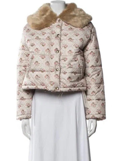 Pre-owned Rouje Floral Print Jacket In Neutrals