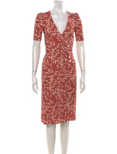 Pre-owned Rouje Floral Print Knee-length Dress In Orange