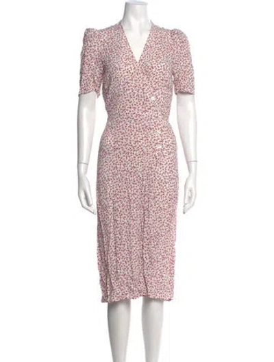 Pre-owned Rouje Floral Print Knee-length Dress In Purple