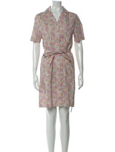 Pre-owned Rouje Floral Print Knee-length Dress In White