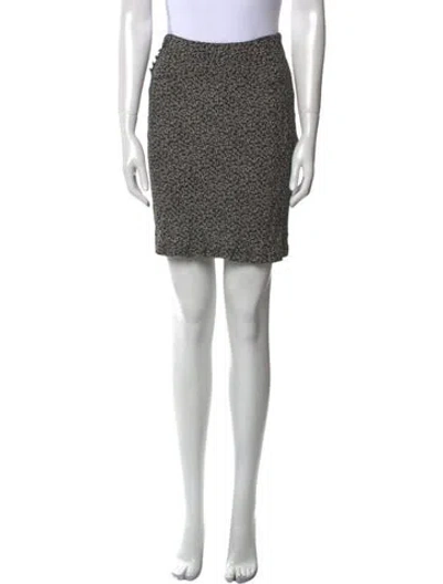 Pre-owned Rouje Floral Print Knee-length Skirt In Black