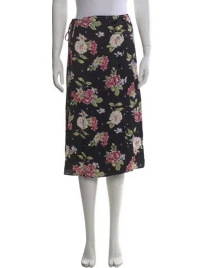 Pre-owned Rouje Floral Print Knee-length Skirt In Blue