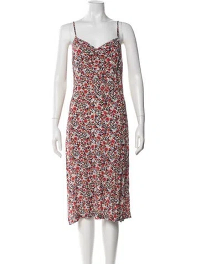 Pre-owned Rouje Floral Print Midi Length Dress