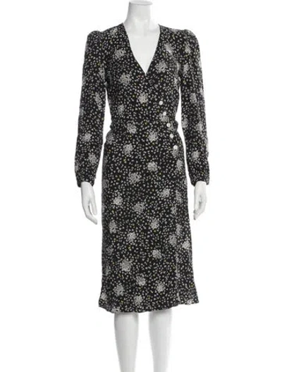 Pre-owned Rouje Floral Print Midi Length Dress In Blue