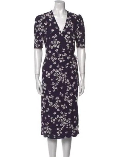 Pre-owned Rouje Floral Print Midi Length Dress In Multi