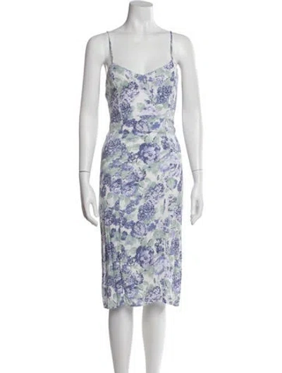 Pre-owned Rouje Floral Print Midi Length Dress In Multi