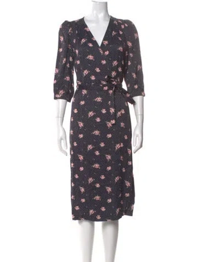 Pre-owned Rouje Floral Print Midi Length Dress In Multi