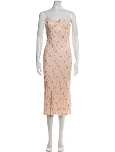 Pre-owned Rouje Floral Print Midi Length Dress In Multicolor
