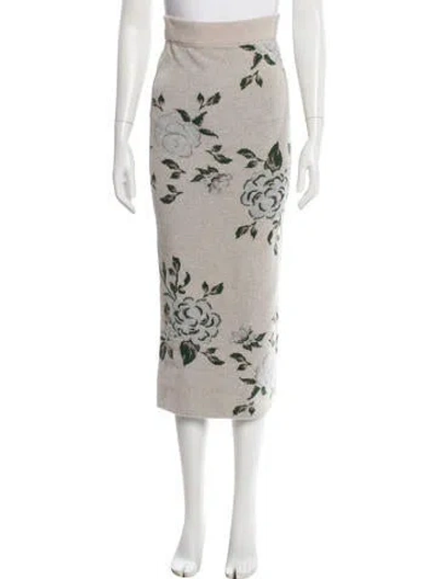 Pre-owned Rouje Floral Print Midi Length Skirt In Multi