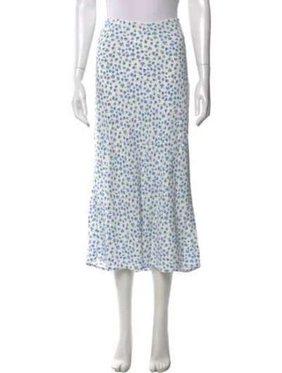 Pre-owned Rouje Floral Print Midi Length Skirt In White