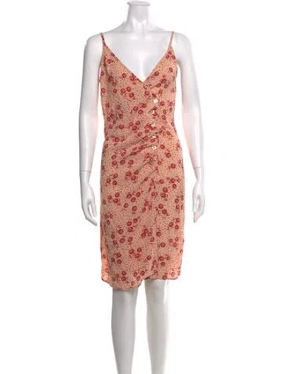 Pre-owned Rouje Floral Print Mini Dress In Orange