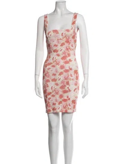 Pre-owned Rouje Floral Print Mini Dress In Orange